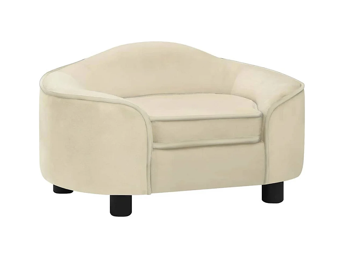Hondenbank 67x47x36 cm pluche crèmekleurig