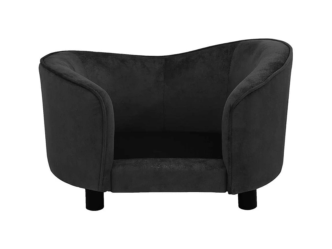 Canapé pour chien Noir 69x49x40 cm Peluche