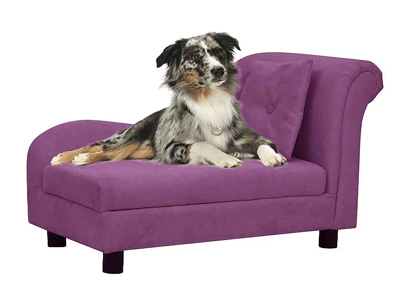 Sofá para cães com almofada 83x44x44 cm pelúcia bordô