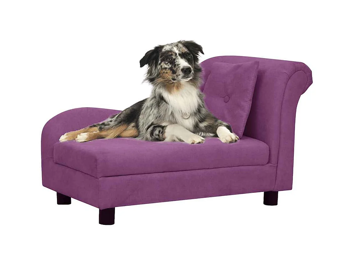 Hondenbank met kussen 83x44x44 cm pluche bordeauxrood