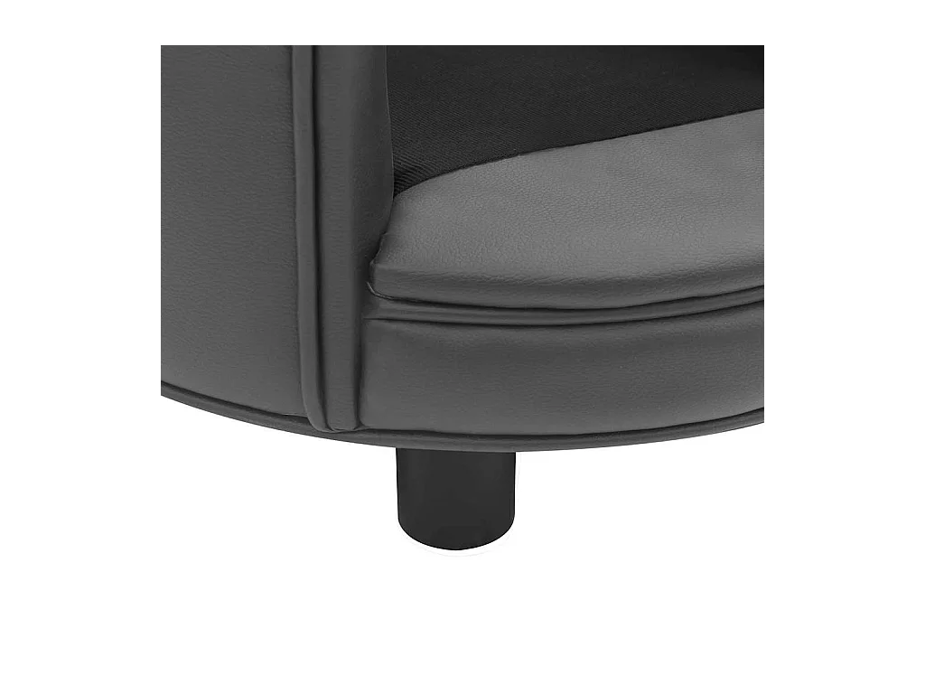 Canapé pour chien Gris 48x48x32 cm Peluche et similicuir