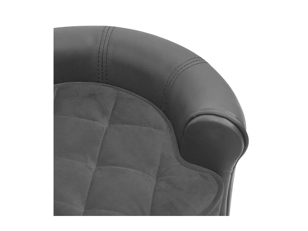 Canapé pour chien Gris 48x48x32 cm Peluche et similicuir