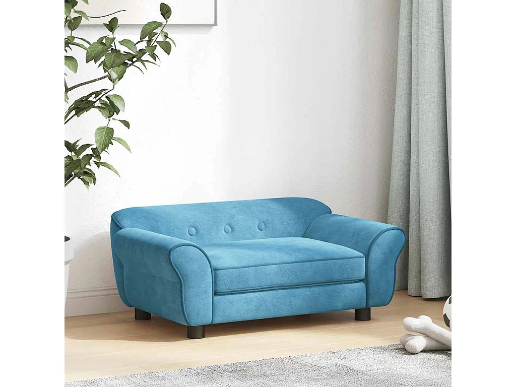 Hondenbank 72x45x30 cm pluche turquoise