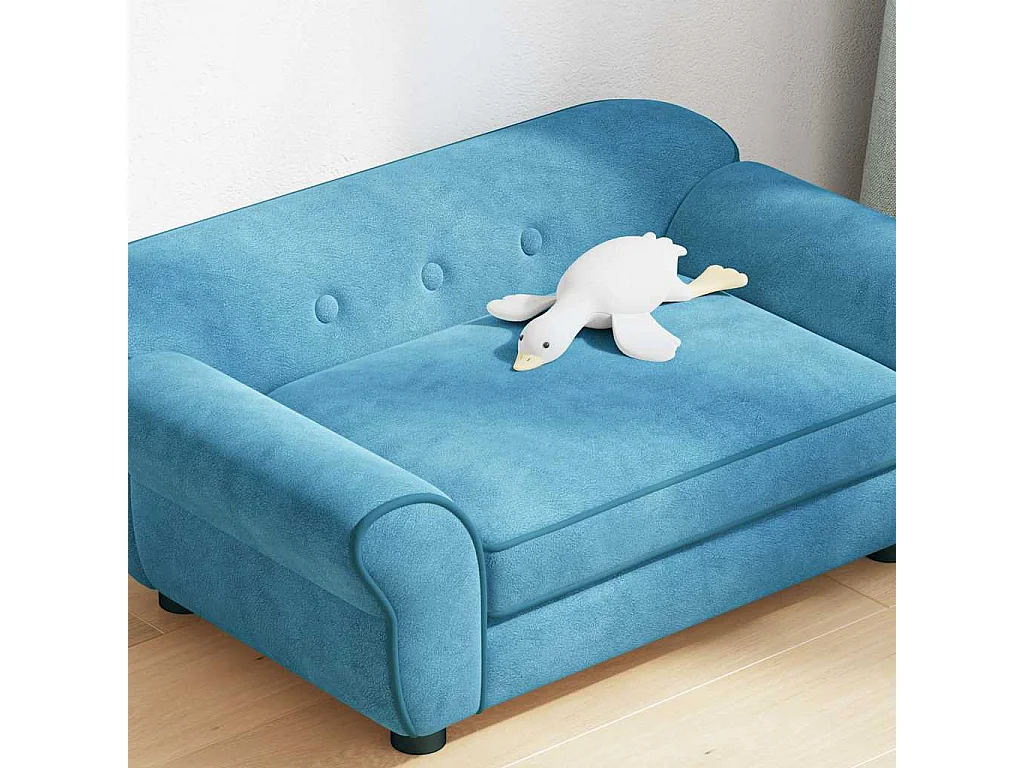 Hondenbank 72x45x30 cm pluche turquoise