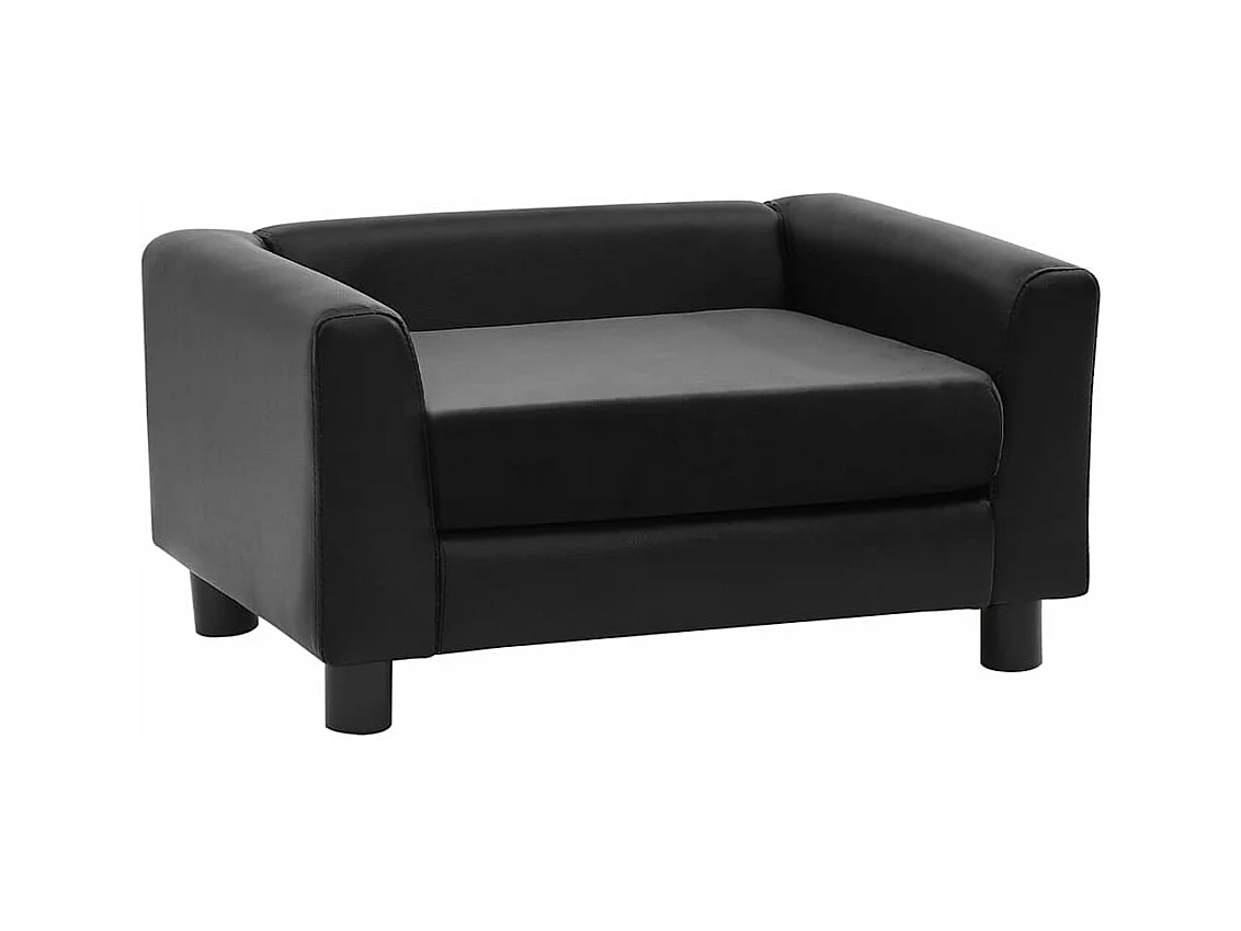 Canapé pour chien Noir 60x43x30 cm Peluche et similicuir