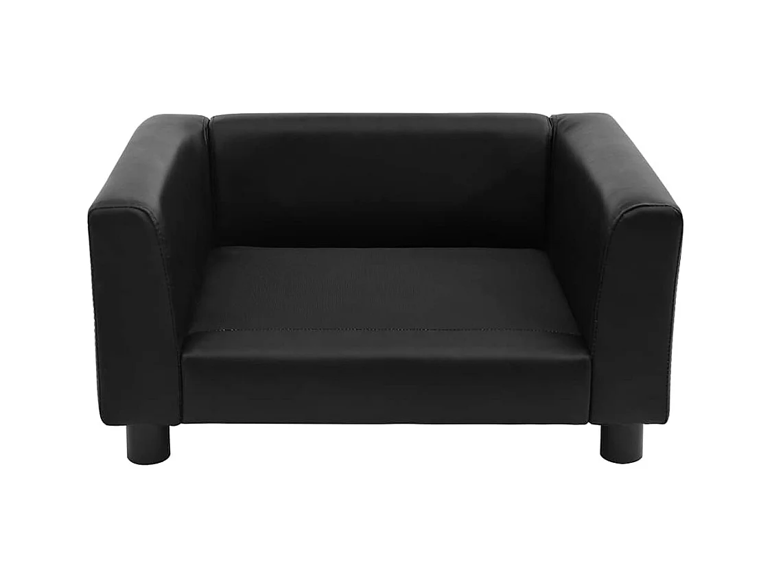 Canapé pour chien Noir 60x43x30 cm Peluche et similicuir