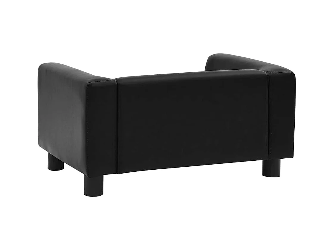 Canapé pour chien Noir 60x43x30 cm Peluche et similicuir