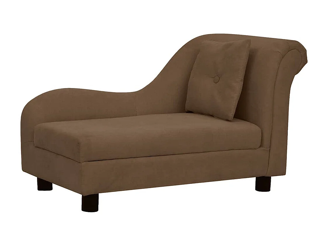 Hondenbank met kussen 83x44x44 cm pluche bruin