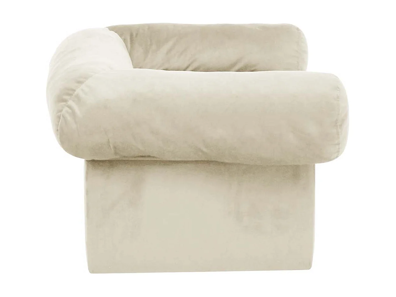 Hondenbank met lade 75x50x38 cm pluche crèmekleurig