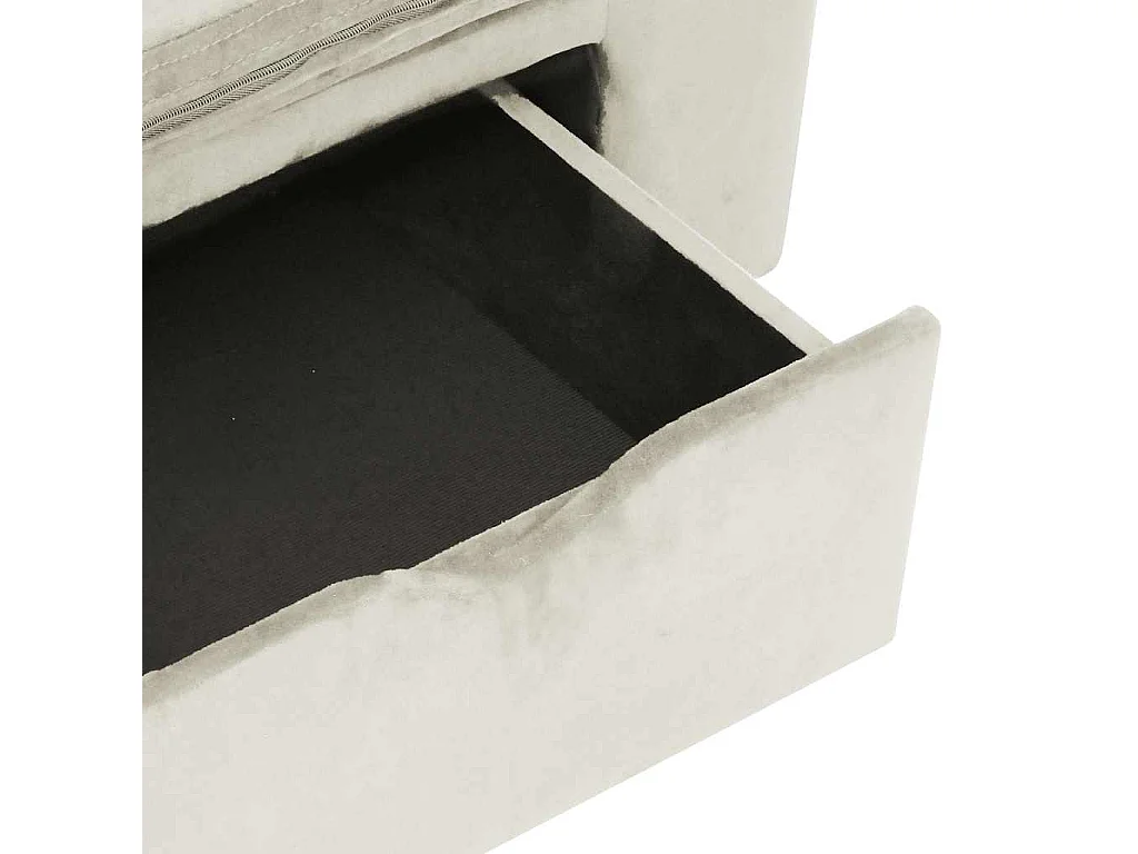 Hondenbank met lade 75x50x38 cm pluche crèmekleurig