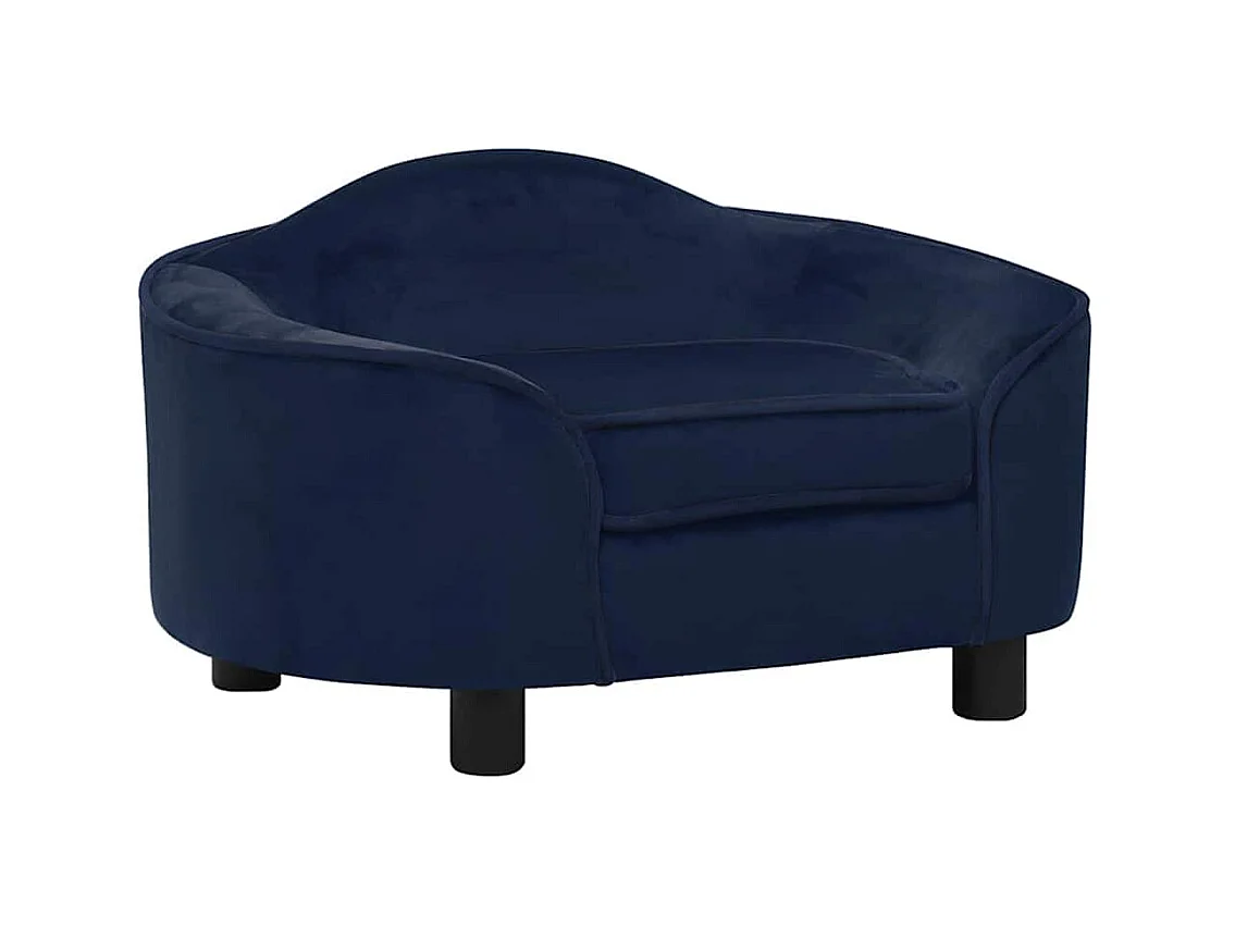 Hondenbank 67x47x36 cm pluche blauw