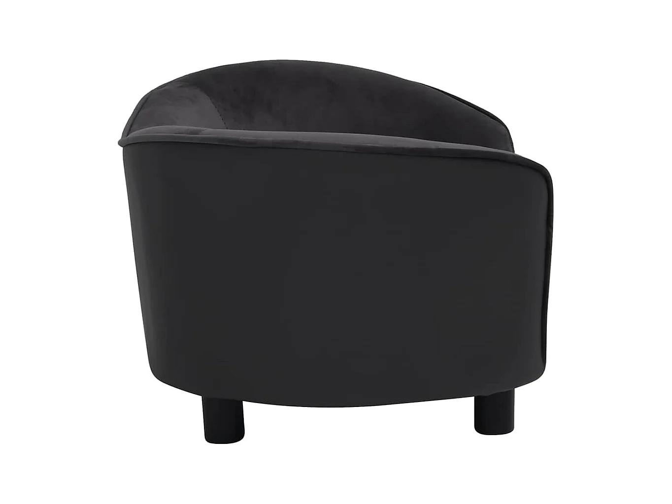 Canapé pour chien Noir 69x49x40 cm Peluche et similicuir