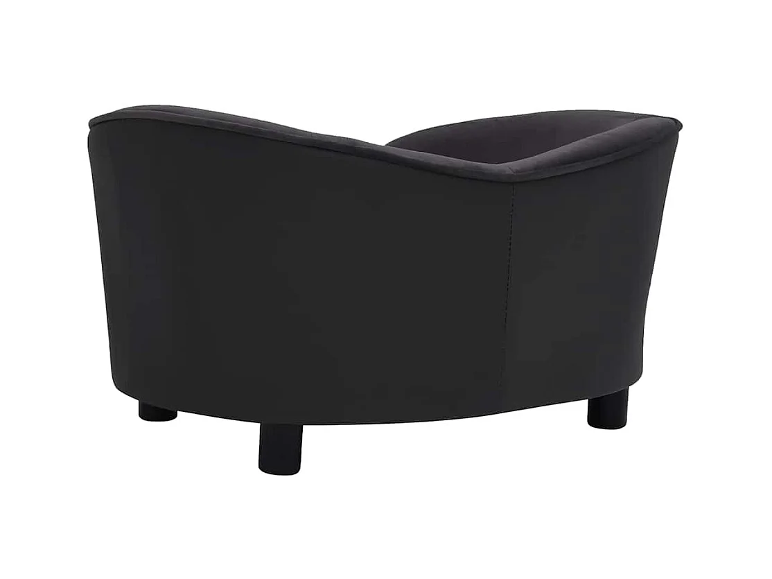 Canapé pour chien Noir 69x49x40 cm Peluche et similicuir