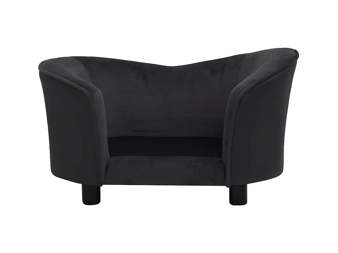 Canapé pour chien Noir 69x49x40 cm Peluche et similicuir