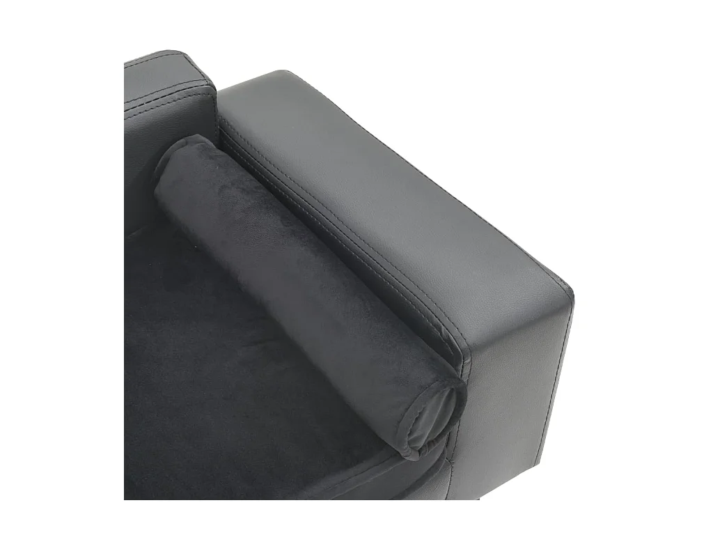 Canapé pour chien Gris 81x43x31 cm Peluche et similicuir