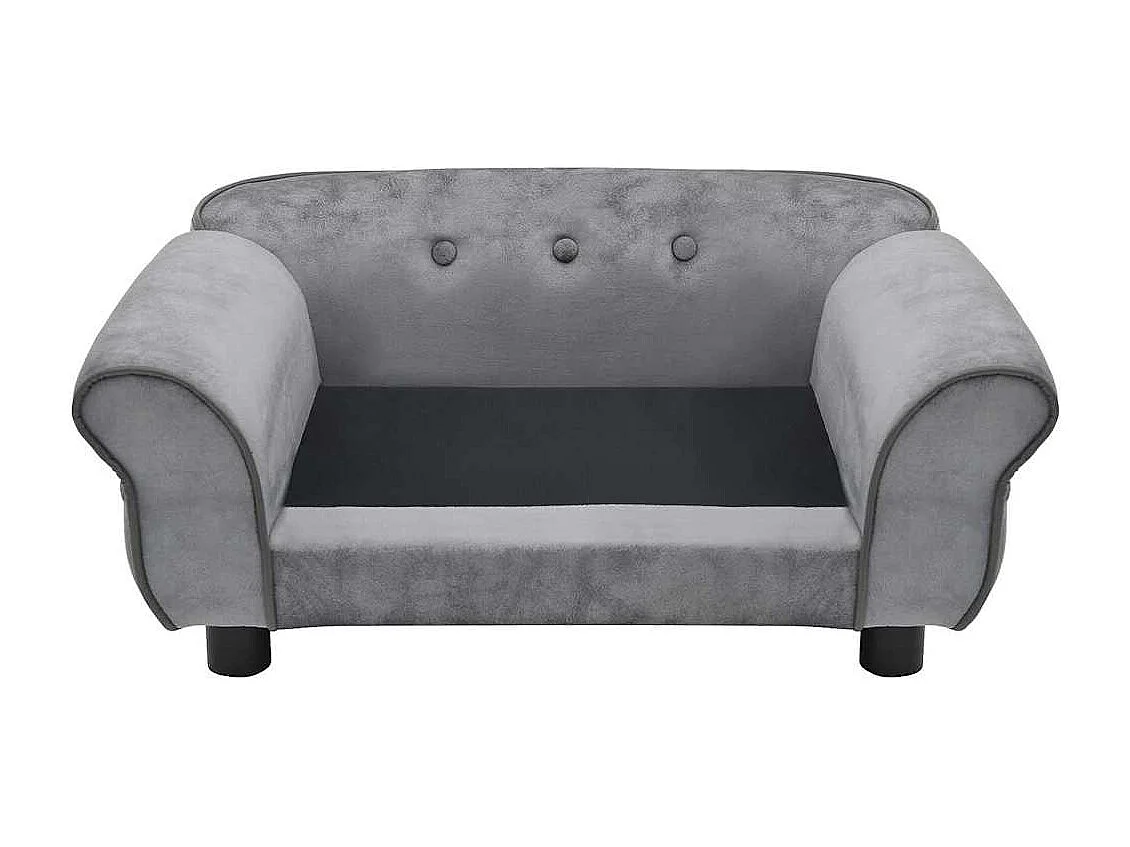 Hondenbank 72x45x30 cm pluche grijs