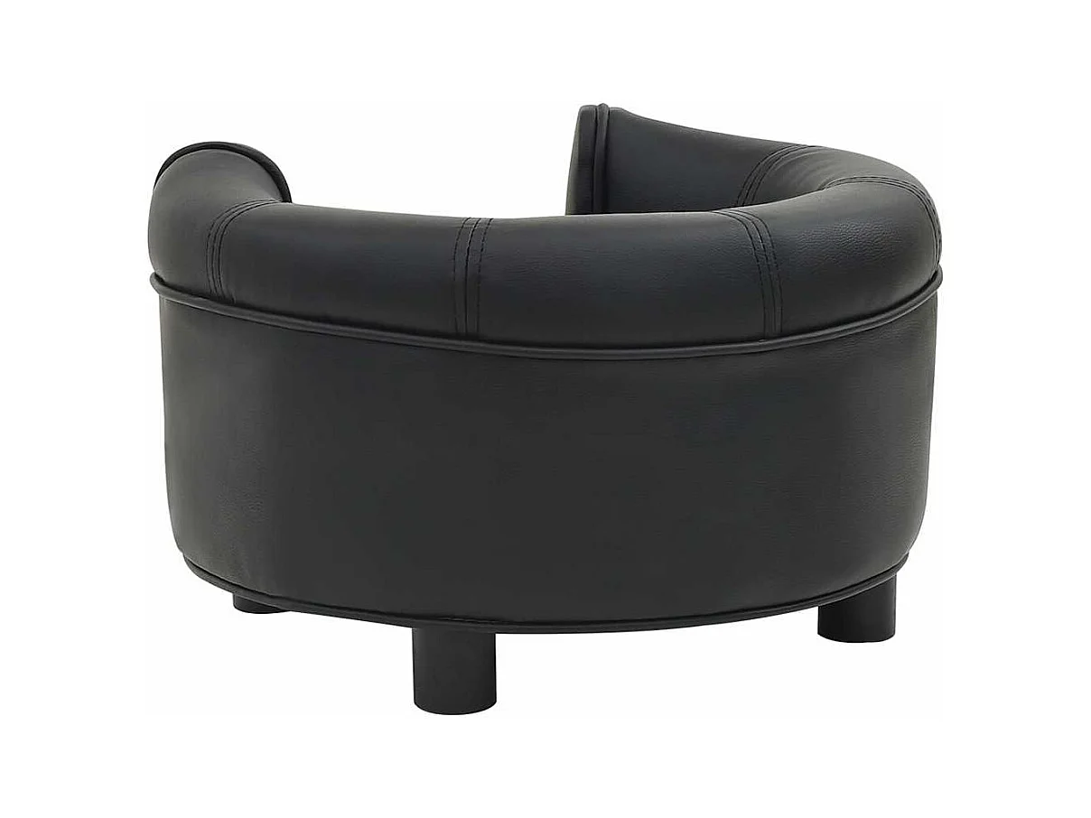 Canapé pour chien Noir 48x48x32 cm Peluche et similicuir