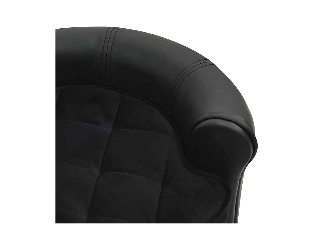 Canapé pour chien Noir 48x48x32 cm Peluche et similicuir