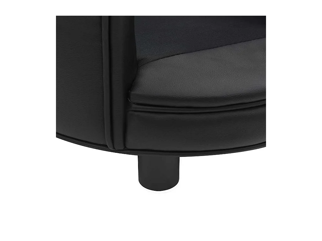 Canapé pour chien Noir 48x48x32 cm Peluche et similicuir