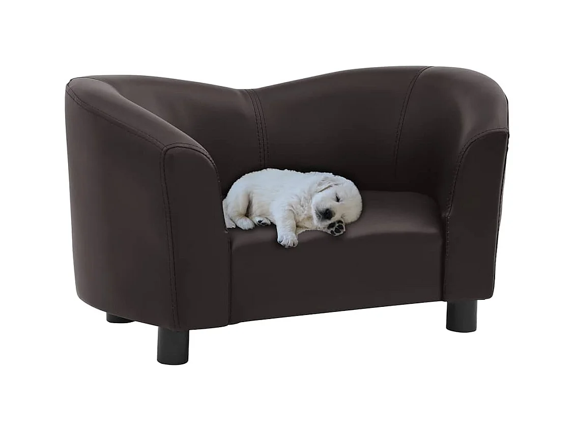 Canapé pour chien Marron 67x41x39 cm Similicuir
