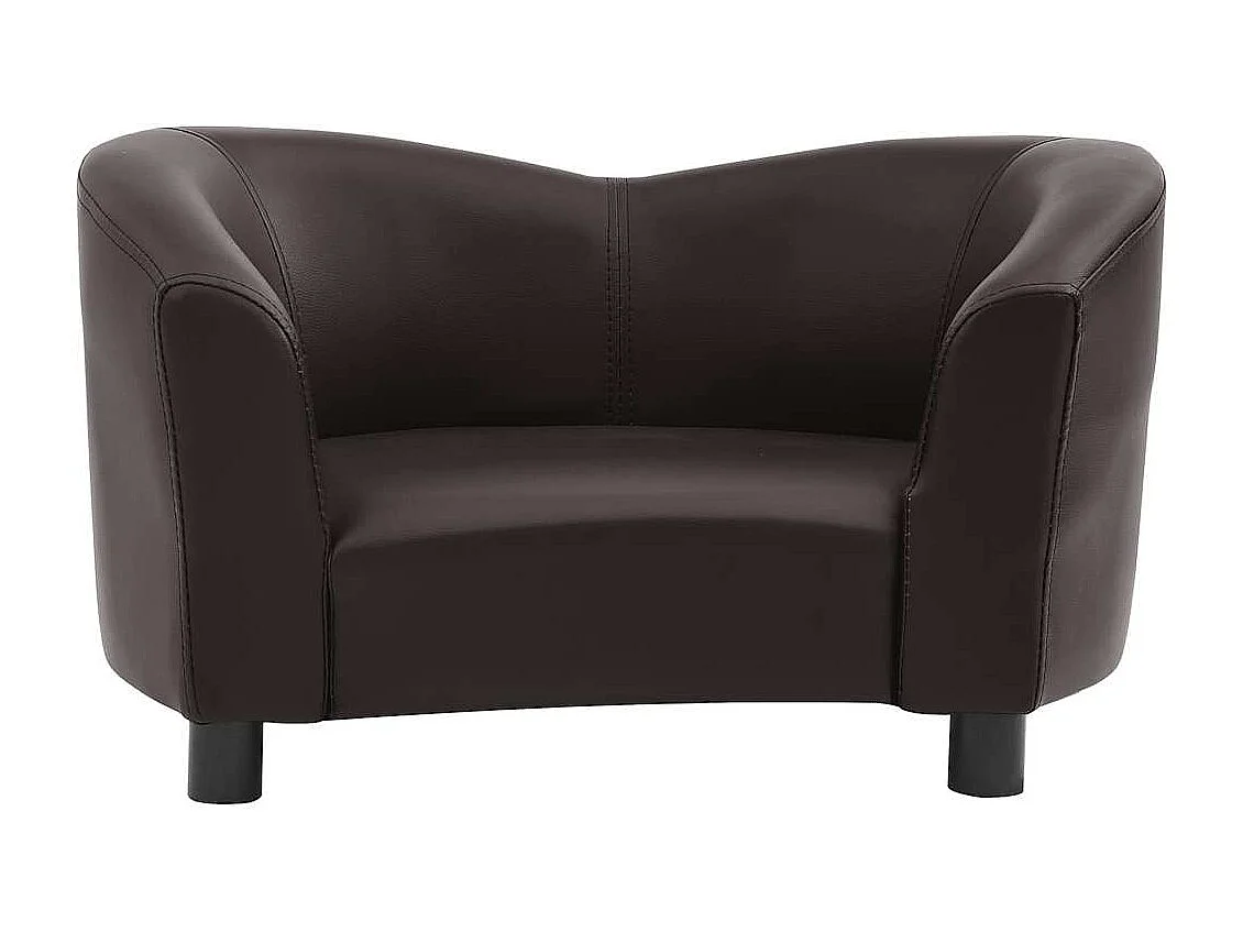 Sofá para perros cuero sintético marrón 67x41x39 cm