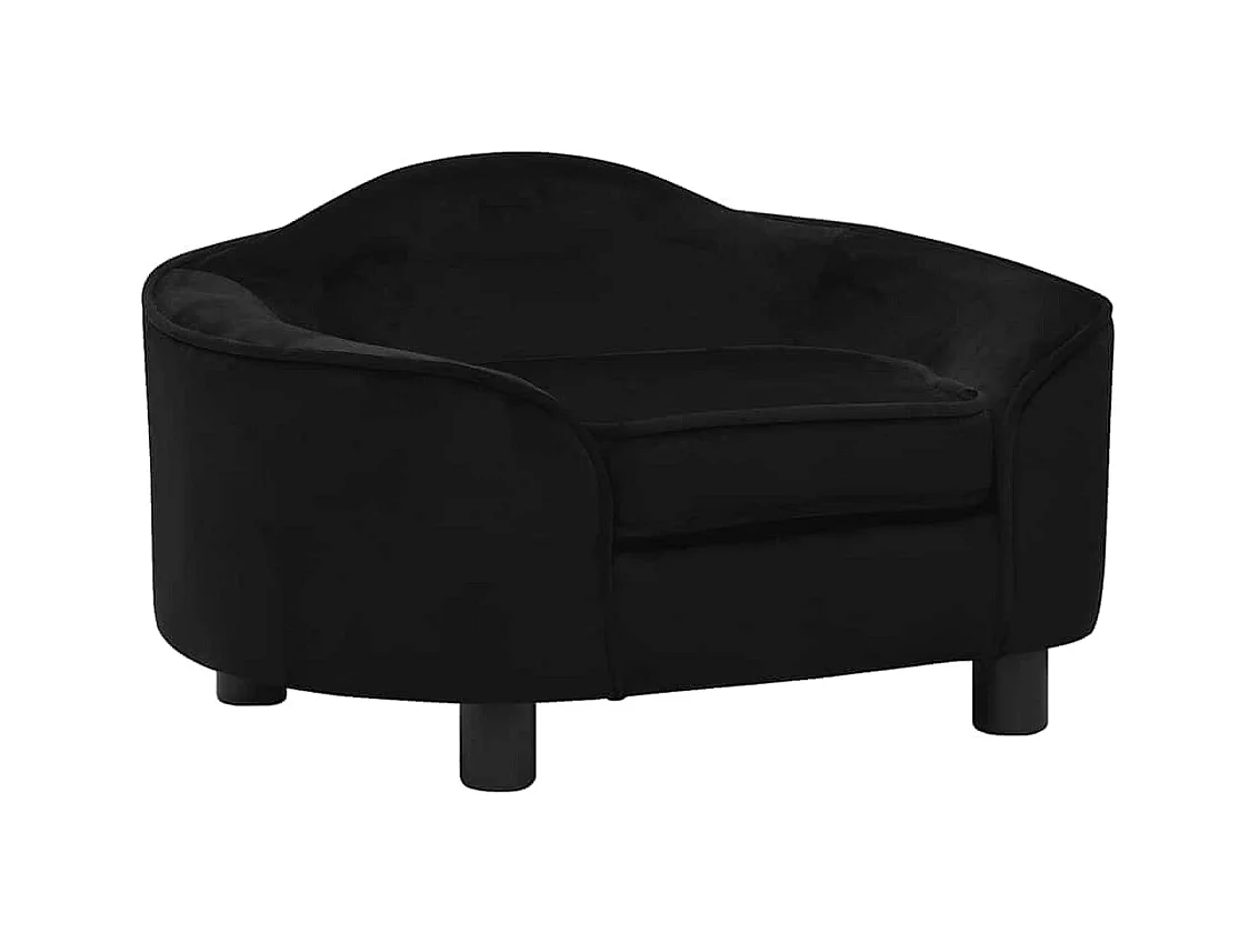 Canapé pour chien Noir 67x47x36 cm Peluche