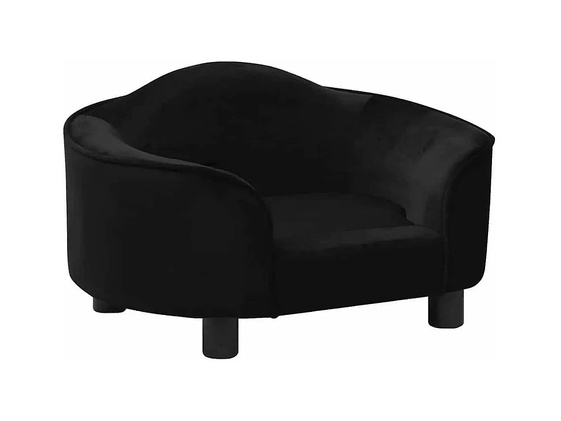 Canapé pour chien Noir 67x47x36 cm Peluche