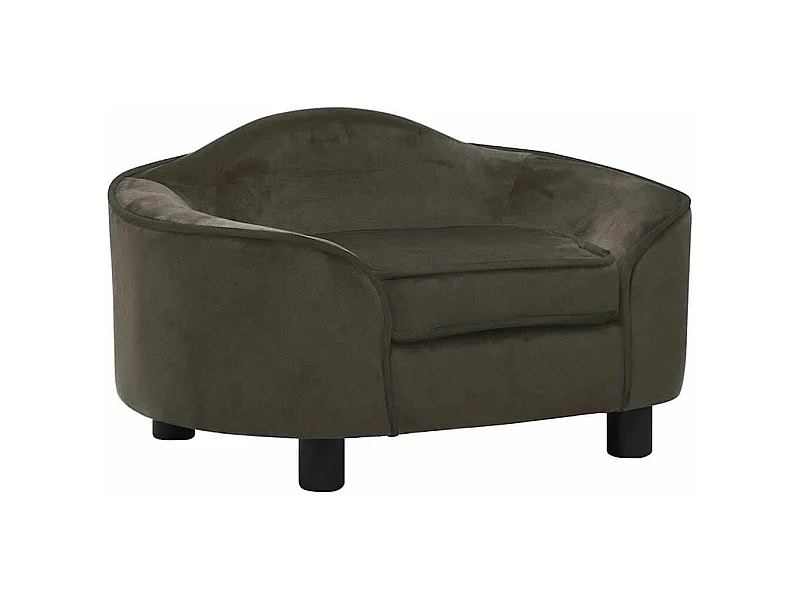 Sofá para cães 67x47x36 cm pelúcia cinzento-escuro