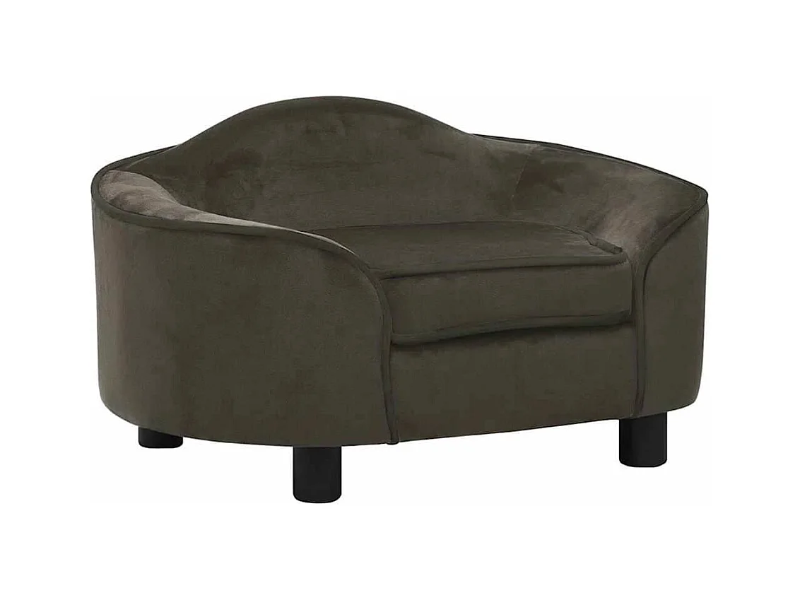 Hondenbank 67x47x36 cm pluche donkergrijs