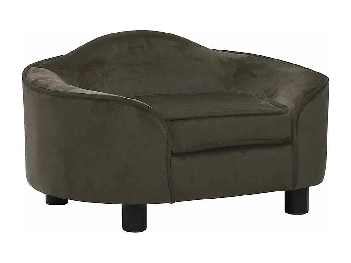 Sofá para perros felpa gris oscuro 67x47x36 cm