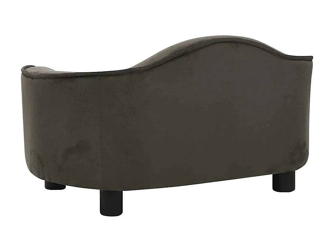 Sofá para perros felpa gris oscuro 67x47x36 cm