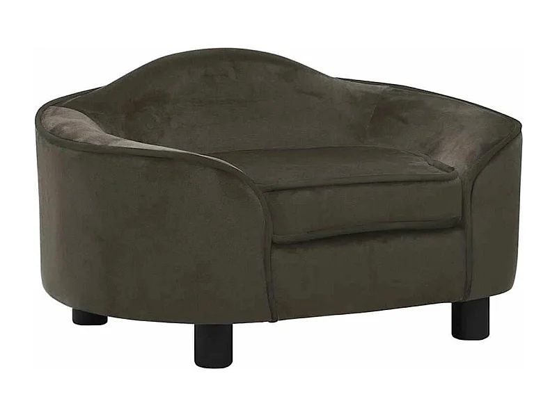 Hondenbank 67x47x36 cm pluche donkergrijs