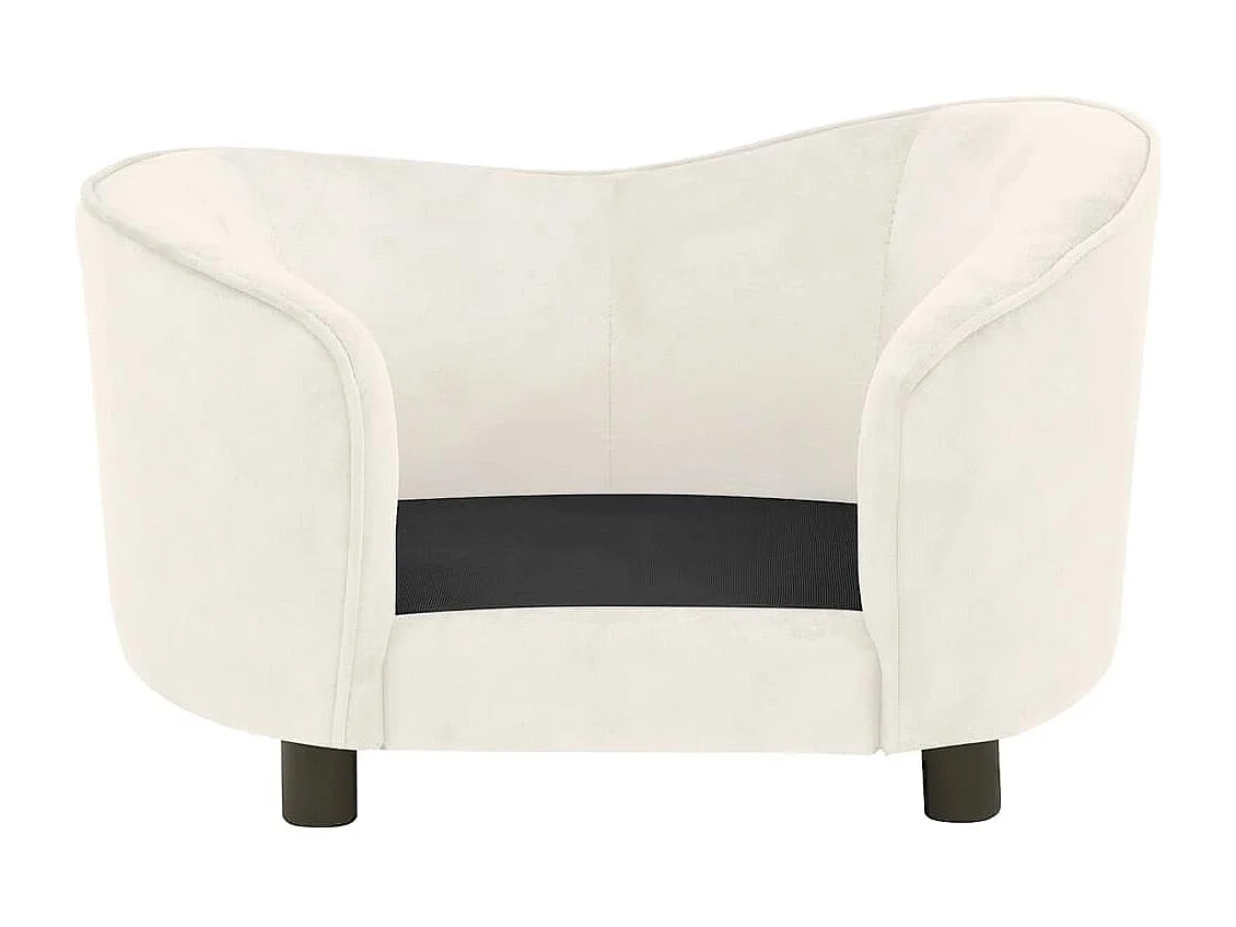 Hondenbank 69x49x40 cm pluche crèmekleurig