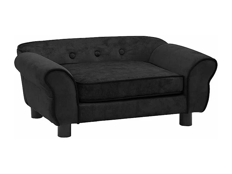 Sofá para cães 72x45x30 cm pelúcia preto
