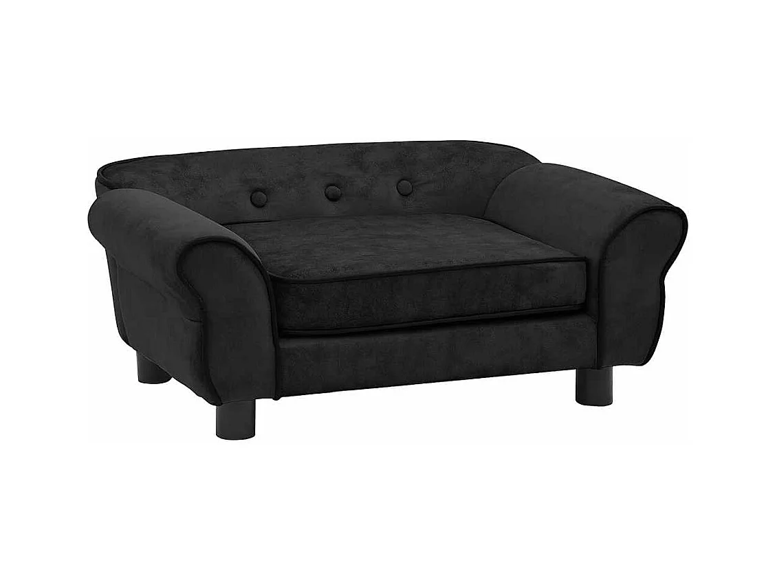 Canapé pour chien Noir 72x45x30 cm Peluche