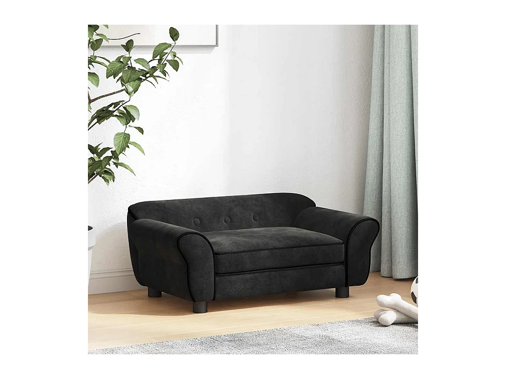 Canapé pour chien Noir 72x45x30 cm Peluche