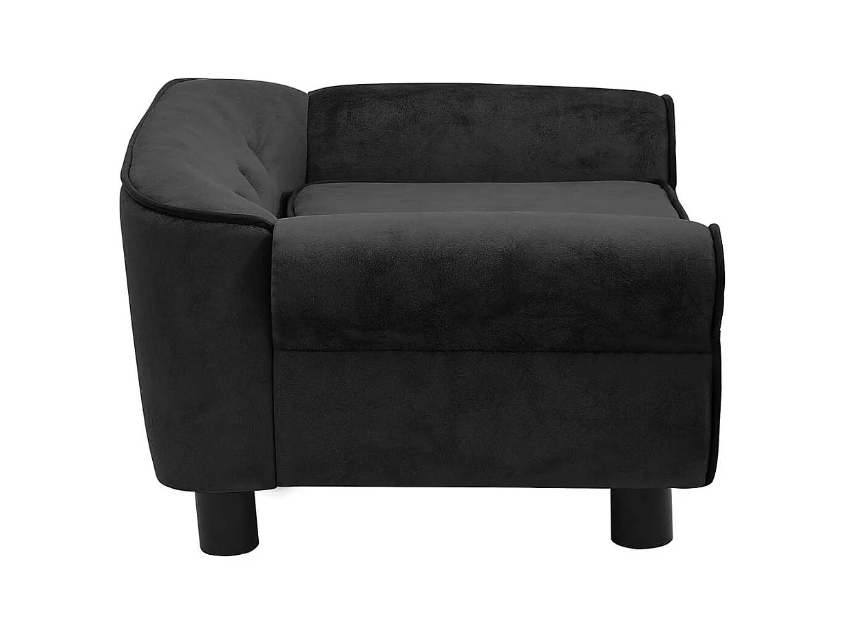 Canapé pour chien Noir 72x45x30 cm Peluche