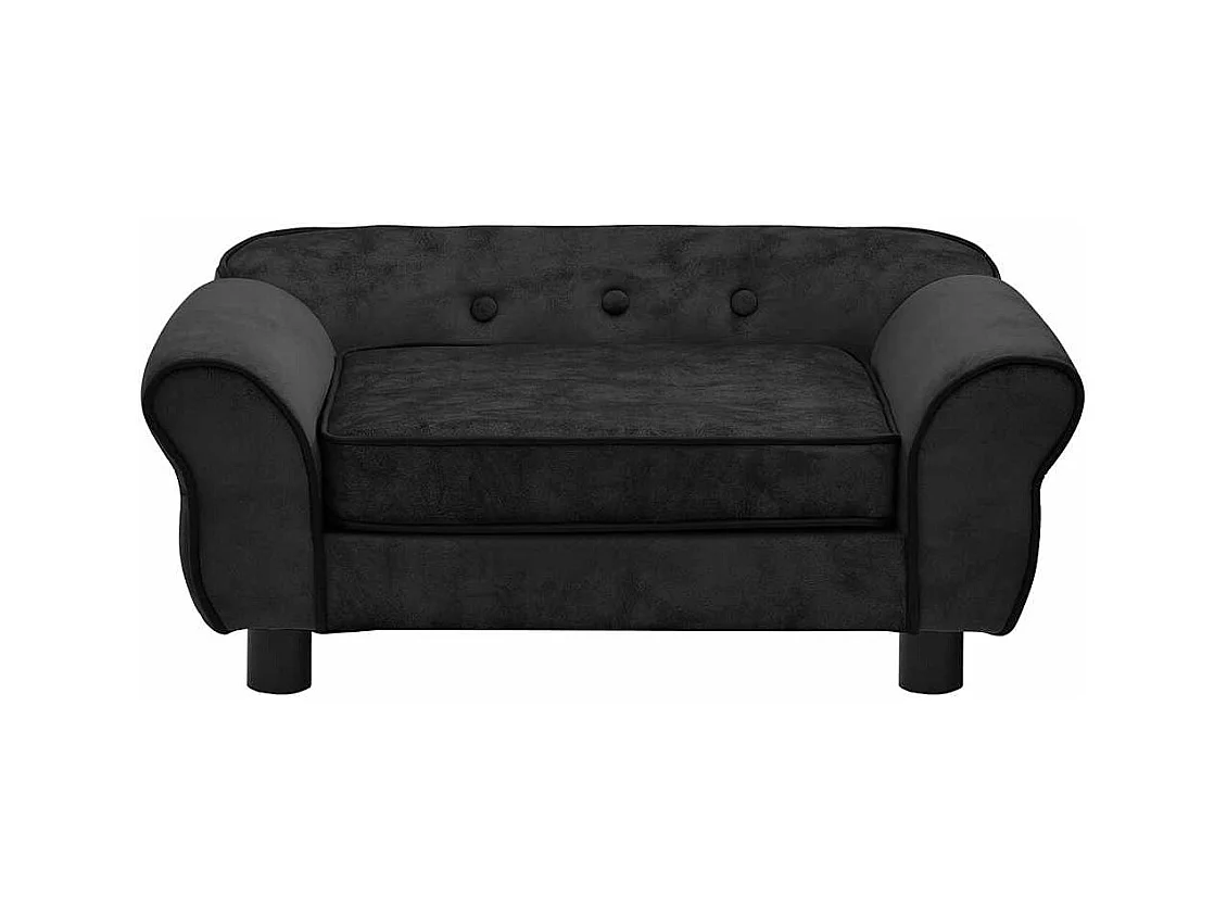 Canapé pour chien Noir 72x45x30 cm Peluche