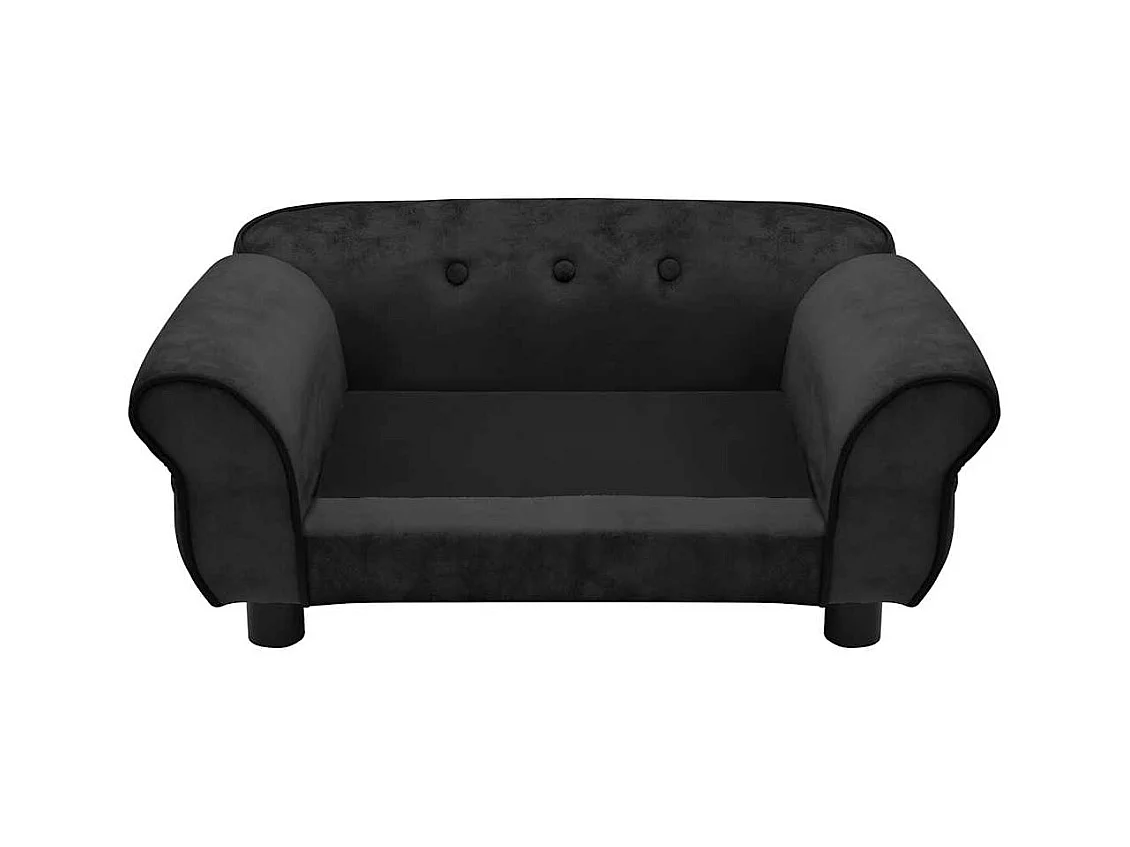 Canapé pour chien Noir 72x45x30 cm Peluche