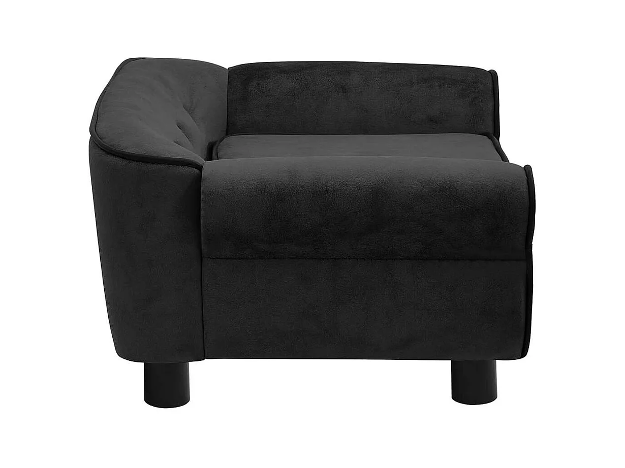 Canapé pour chien Noir 72x45x30 cm Peluche