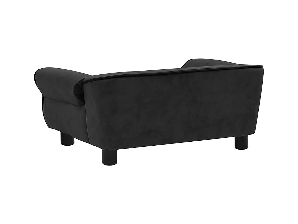 Canapé pour chien Noir 72x45x30 cm Peluche
