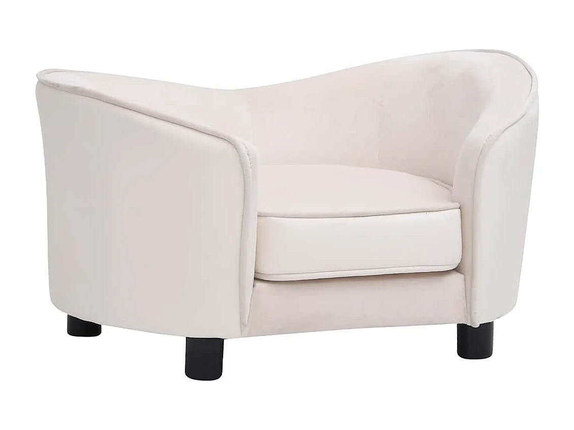 Canapé pour chien Crème 69x49x40 cm Peluche et similicuir