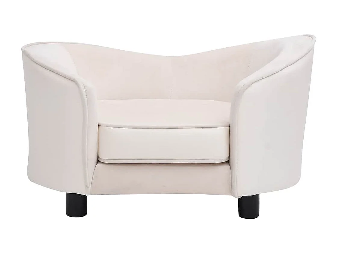 Canapé pour chien Crème 69x49x40 cm Peluche et similicuir