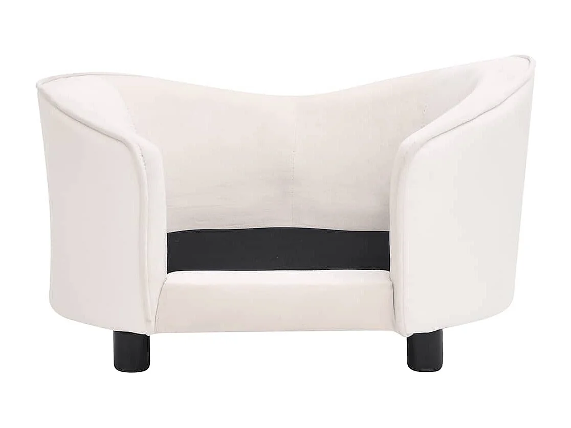 Canapé pour chien Crème 69x49x40 cm Peluche et similicuir