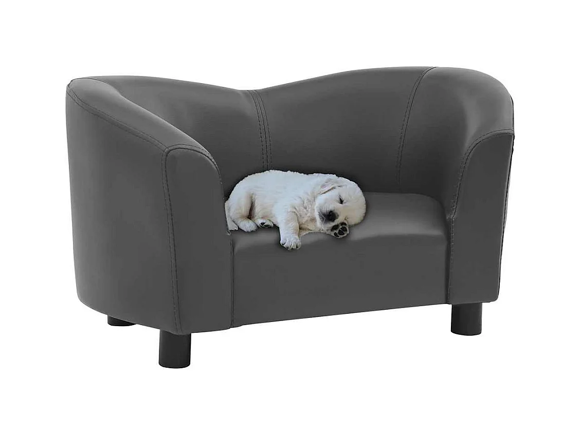 Canapé pour chien Gris 67x41x39 cm Similicuir