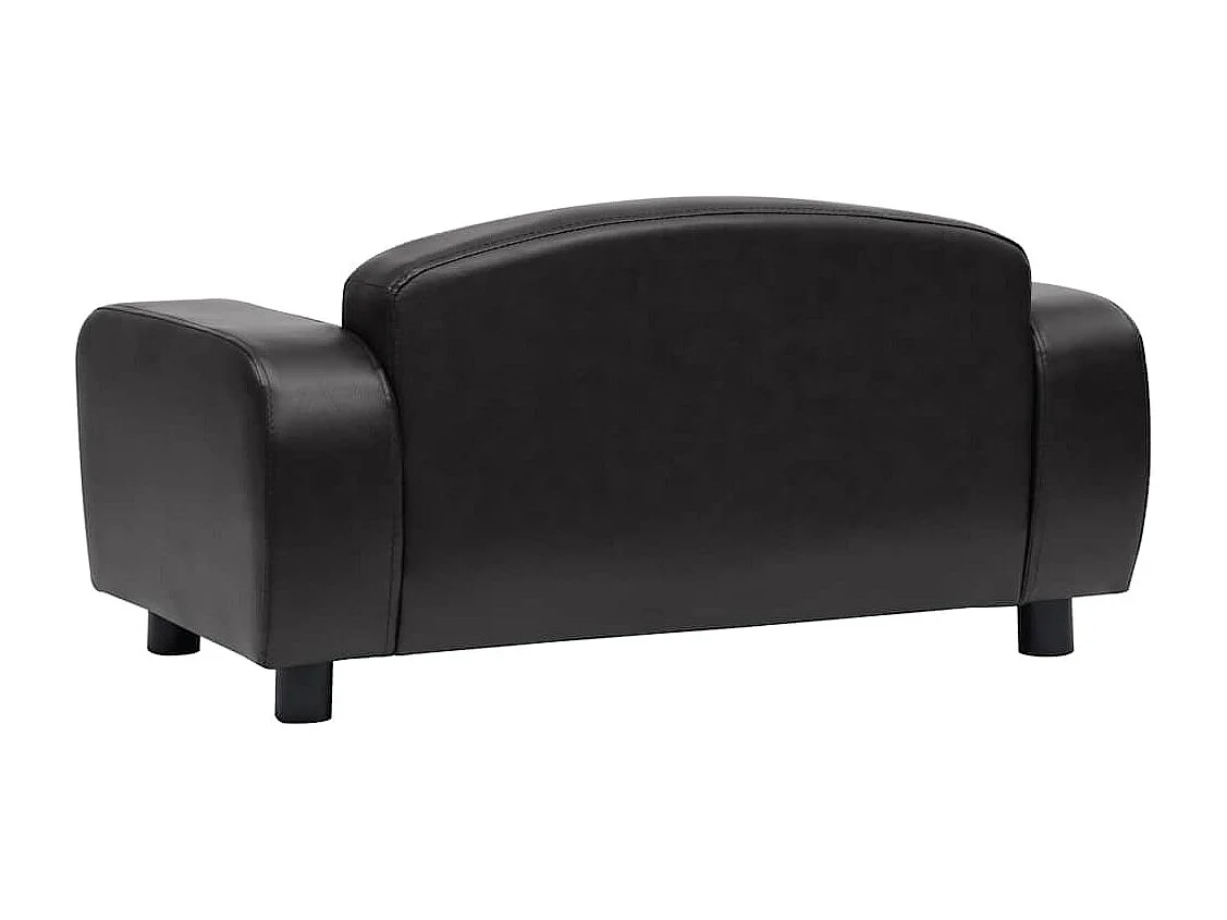 Sofá para perros cuero sintético negro 80x50x40 cm