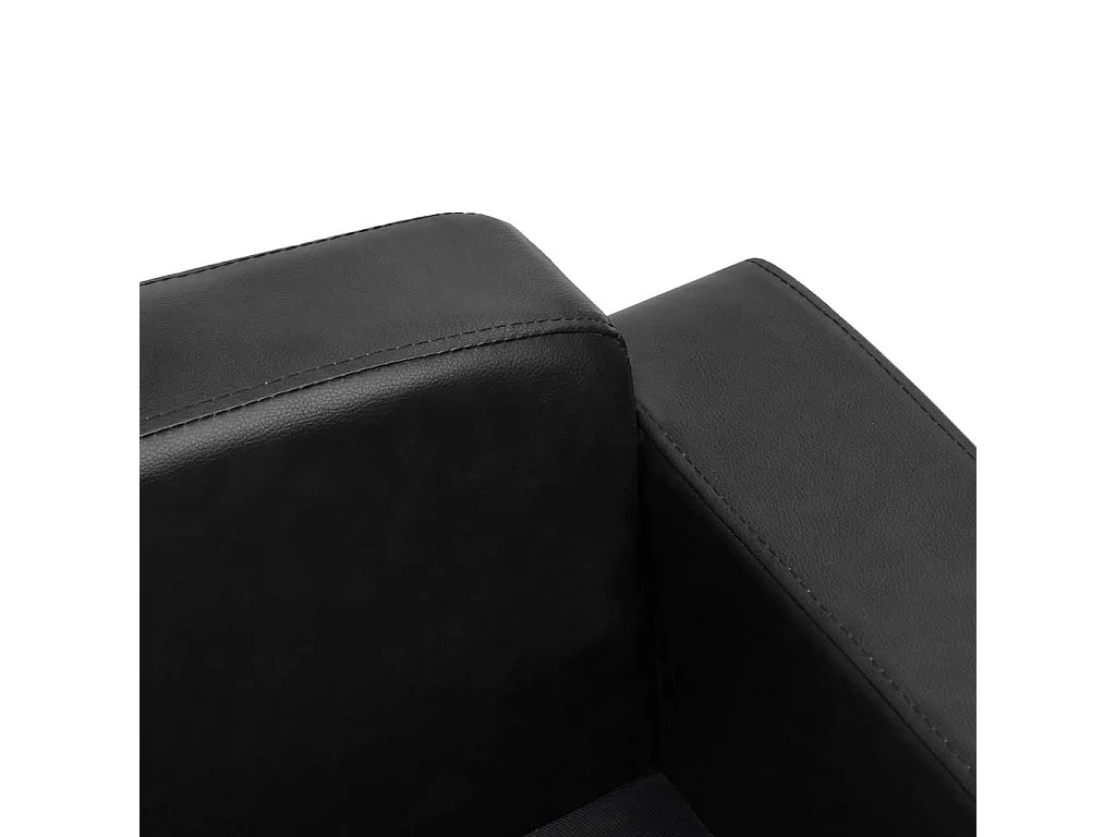 Sofá para perros cuero sintético negro 80x50x40 cm