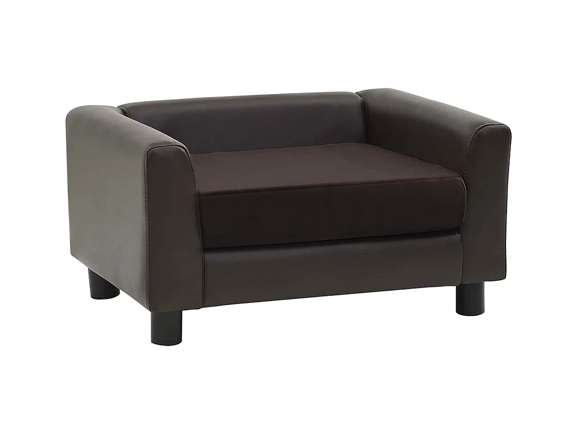 Canapé pour chien Marron 60x43x30 cm Peluche et similicuir