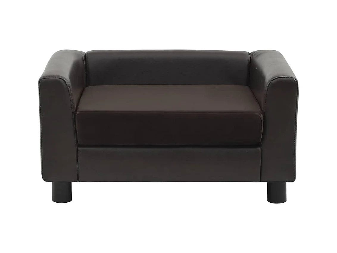 Canapé pour chien Marron 60x43x30 cm Peluche et similicuir