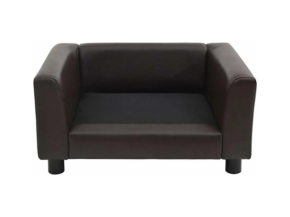 Canapé pour chien Marron 60x43x30 cm Peluche et similicuir